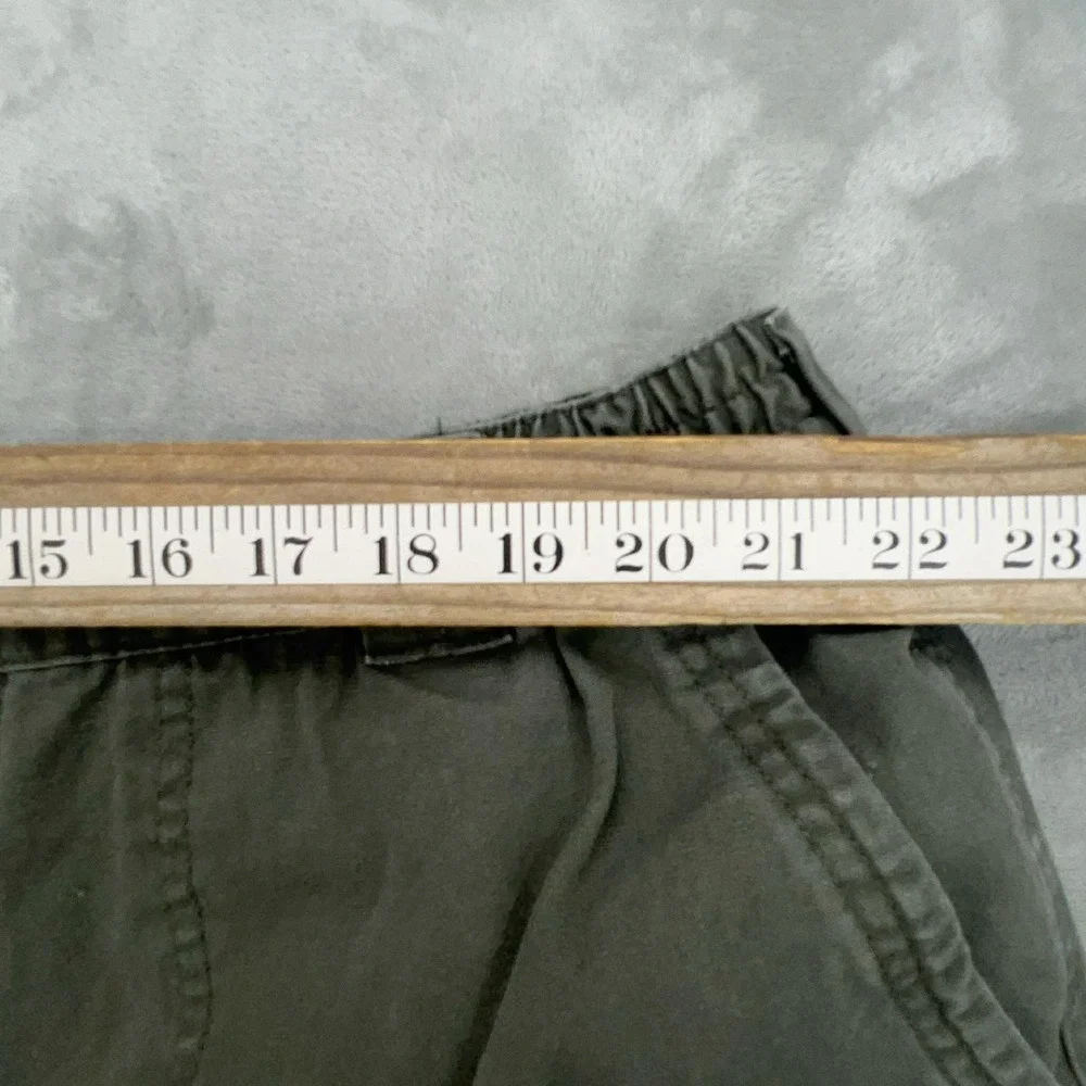 Basic Editions Mens Cargo Shorts Olive Green Elastic Waist‎ Cotton XXL